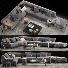 poliform tribeca sofa 2 3d model cgtrader