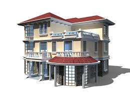Three Floor Home Design 3d Model Cadnav