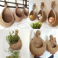 Handwoven Vegetable Fruit Basket Wall