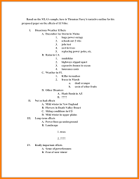 Outline Format Example 