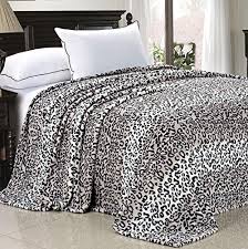 Light Weight Animal Safari Style Black White Leopard Printed Flannel F Ek Chic Home
