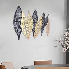 Large Metal Wall Art Leaf Framless