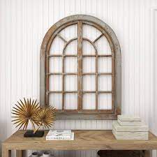 Gray Arched Window Wood Wall Art 98740