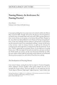 Nursing history an irrelevance for nursing practice springer publishing / nurses are required to follow the physician's orders and carry out prescribed treatments and therapies. Extract Clinical Exemplar Hudsonradc