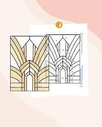 Pattern Art Deco Arch Stained Glass