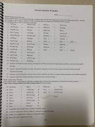 Solved Net Ionic Equation Worksheet Jod