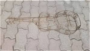 Guitar Wall Art Steel Wire Sculpture 32