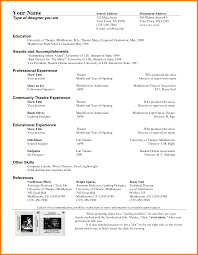 007 Template Ideas Technical Theatre Resume Theater New