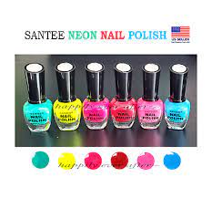 santee neon nail polish all 6 colors