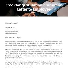 congratulation promotion letter to