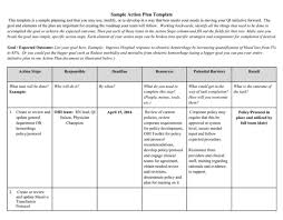 5 Action Plan Sample Template How To