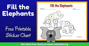 Free Sticker Behavior Chart Fill The Elephants For Kids