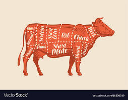 Meat Cut Charts Cow Butcher Shop Beef