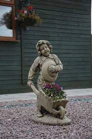 Boy Barrow Stone Garden Statue