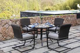 round large metal dining table