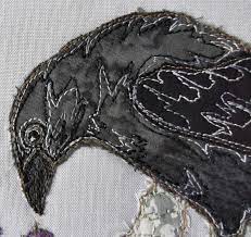 Printed pattern for crow panel raw edge applique tutorial free motion  embroidery