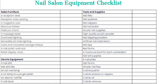 complete nail salon equipment checklist