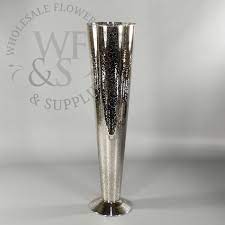 Silver Mercury Glass Pilsner Vase 19 75