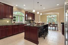 what color floor with cherry cabinets