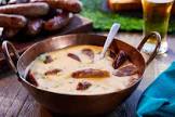 brat  beer and cheese soup