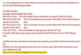 use the 2010 federal income tax