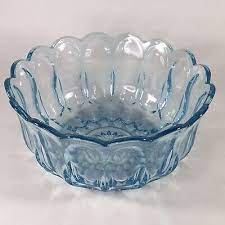 Vintage Aqua Blue Teal Glass Bowl