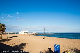 The mar bella beach was created during the urban redevelopment for the barcelona olympic games. Mar Bella Beach In Barcelona Catalunya Spain