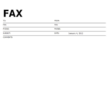 Standard Fax Cover Sheet Template