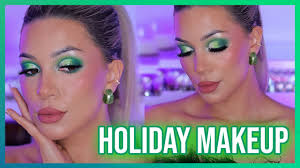 holiday makeup tutorial grwm green