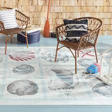 home dynamix marine sea ss coastal starfish indoor outdoor area rug ivory blue 7 10 x10 2