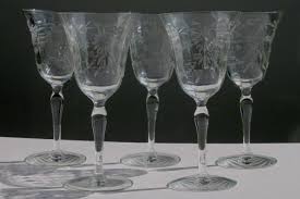 Vintage Seneca Glass Wine Glasses Or
