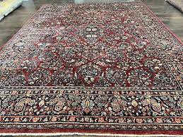 1920s oriental rug 9x12 red high