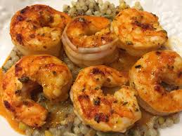 tequila shrimp with garlic green herb