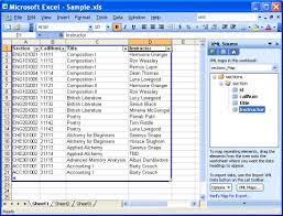 data to xml using microsoft excel 2003
