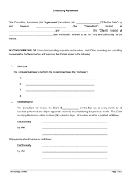 consulting agreement free sle