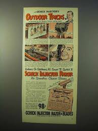 Schick injector blades plus chromium provide clean, comfortable shaves. 1951 Schick Injector Razor Blades Ad And 50 Similar Items