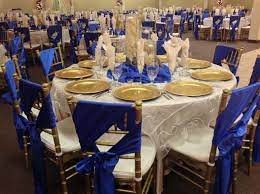 royal blue and gold wedding party
