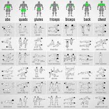 Muscular Strength Fitness Bodyweight Exercises Chart Full
