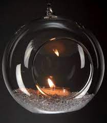 Glass Orb Hanging Candle Holders