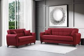 Lincoln Red Fabric Sofa Bed At Futonland