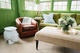 Green Velvet Sofa With Gold Leopard