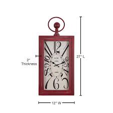 Red Rectangle Wall Clock Cl19628937