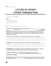letter of intent loi template pdf