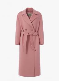 Double Ted Pink Belted Coat In