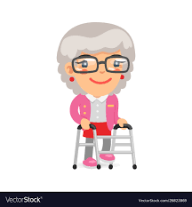 old woman with a zimmer frame royalty