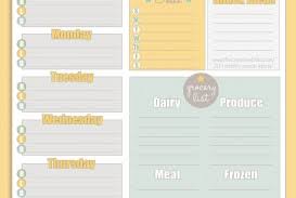 013 Stock Vector Weekly Menu Planner Template Meal Schedule With