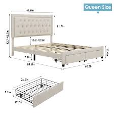 homfa queen size bed frame with 2