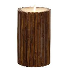 Luminara Cinnamon Stick Flameless Candle Pillar Embedded With Real Cin