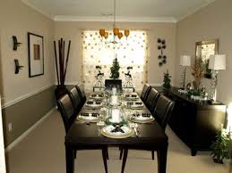 white and green holiday dining room