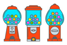 gumball machine vector art icons and